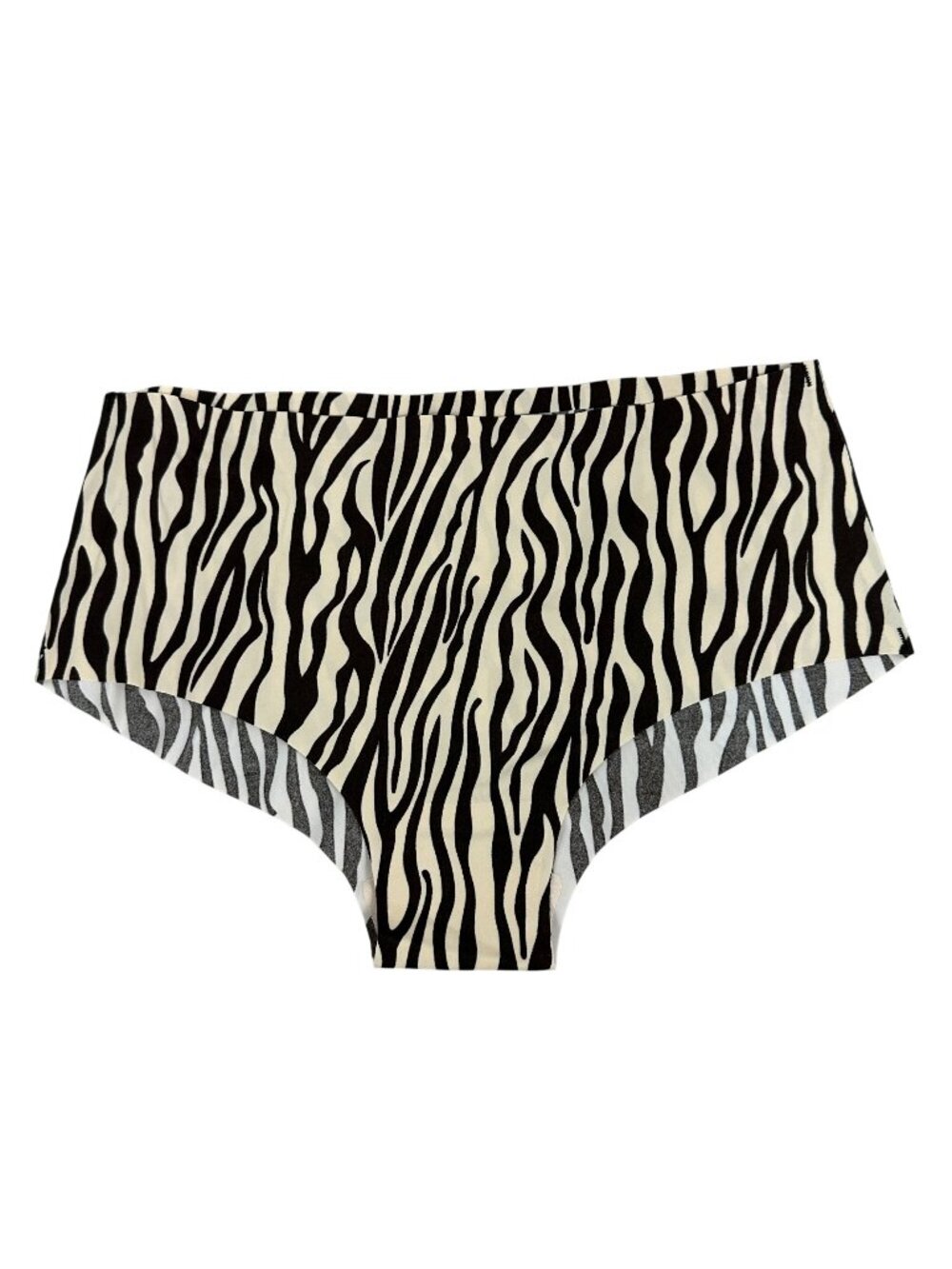 Zebra Print Womens Seamless Briefs Size S Underwear Black White